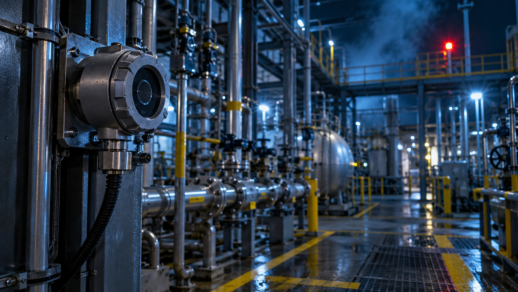 Detector on a gas plant